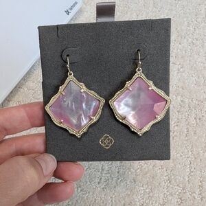 Kendra Scott Mother of Pearl Pink and Gold Earrings